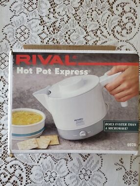 Rival Vintage Hot Pot Express Electric Compact Warm Boil Settings 32-once New